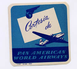 A 1945 Pan Am Spanish Language Baggage Label